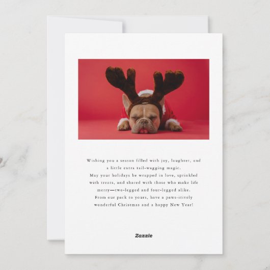 Santa Paws Kwam Hond Foto Witte Kerst Feestdagenkaart (Achterkant)