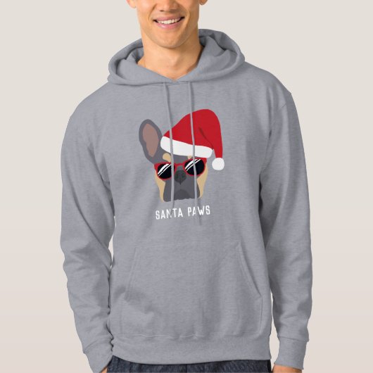Santa Paws Lila Tan French Bulldog Hoodie (Voorkant)