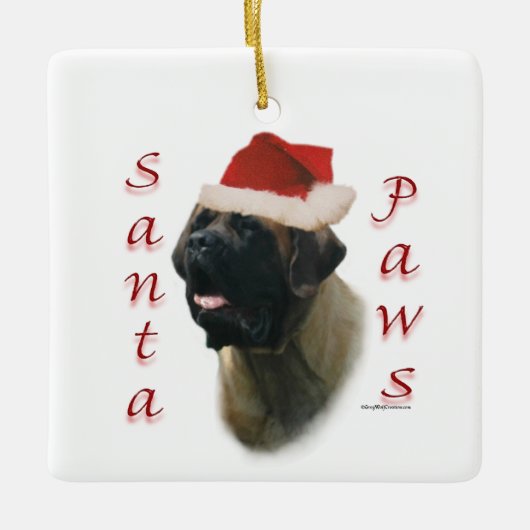Santa Paws Mastiff Ornament (Voorkant)