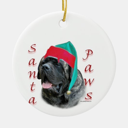 Santa Paws Mastiff Ornament (Voorkant)
