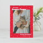 Santa Paws Meowy kerstfeestdag — Kat-fotokaart Kaart (Staand voorkant)