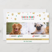 Santa Paws Naughty of Nice Two Dog Photo Card Feestdagenkaart (Voorkant)