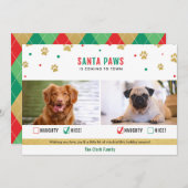 Santa Paws Naughty of Nice Two Dog Photo Card Feestdagenkaart (Voorkant / Achterkant)