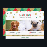 Santa Paws Naughty of Nice Two Dog Photo Card Feestdagenkaart<br><div class="desc">Kute "Santa Paws komt naar de stad": twee kerstkaarten voor honden met ondeugende of mooie vinkjes.</div>