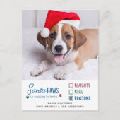 Santa Paws Ondeugend Leuke Hond Huisdier Foto Vaka Briefkaart (Voorkant)