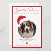 Santa Paws Pet Foto Vakantie Kaart (Voorkant / Achterkant)