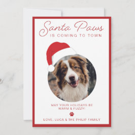 Santa Paws Pet Foto Vakantie Kaart