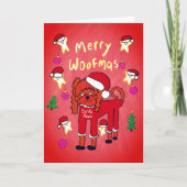 Santa Paws Poedel Kerstmis Feestdagen Kaart (Voorkant)