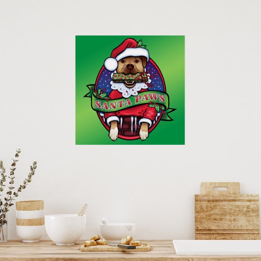 Santa Paws Poster (Keuken)