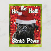 Santa Paws PUG Feestdagenkaart (Voorkant)