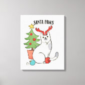 Santa Paws | rendierkat Canvas Afdruk (Voorkant)