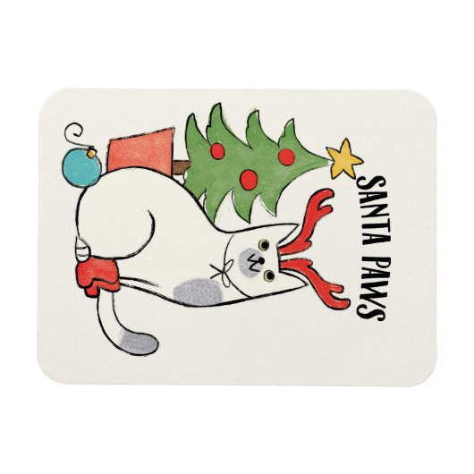 Santa Paws | rendierkat Magneet (Horizontaal)