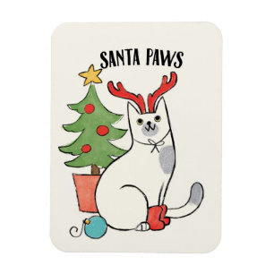 Santa Paws   rendierkat Magneet