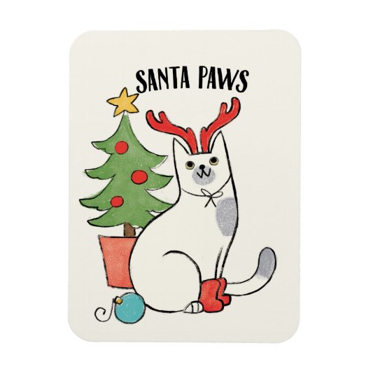 Santa Paws | rendierkat Magneet (Verticaal)