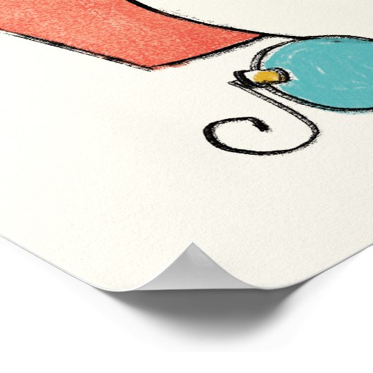 Santa Paws | rendierkat Poster (Hoek)