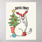 Santa Paws | rendierkat Poster (Voorkant)