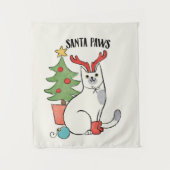 Santa Paws | rendierkat Wandkleed (Voorkant)