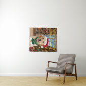 Santa Paws Retriever Christmas Tapestry Wall Art Wandkleed (In Situ (horizontaal))