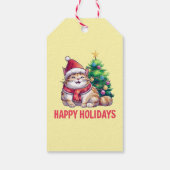 Santa Paws Says Happy Holidays Cadeaulabel (Achterkant)