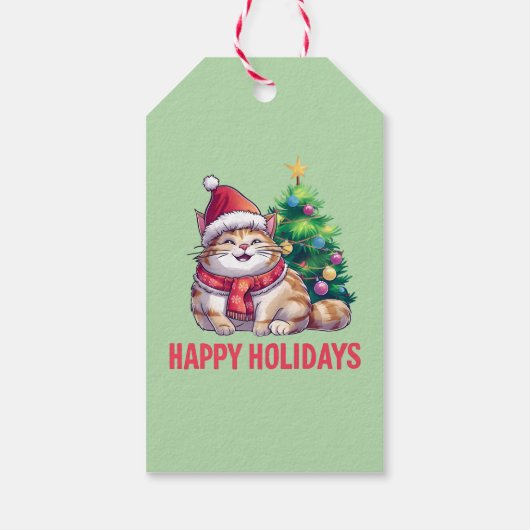 Santa Paws Says Happy Holidays Cadeaulabel (Achterkant)