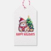 Santa Paws Says Happy Holidays Cadeaulabel (Voorkant)