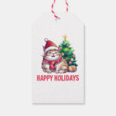 Santa Paws Says Happy Holidays Cadeaulabel (Achterkant)