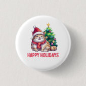 Santa Paws Says Happy Holidays Ronde Button 3,2 Cm (Voorkant)