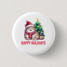 Santa Paws Says Happy Holidays Ronde Button 3,2 Cm
