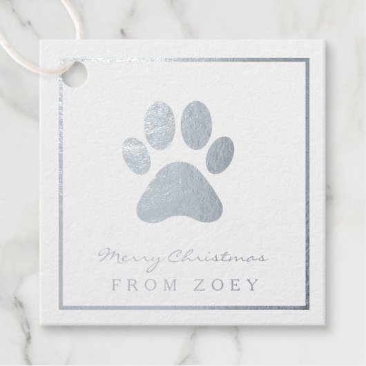 Santa Paws - schattig vakantiegeschenk label van d (Voorkant)