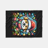 Santa Paws Schattige kersthondenontwerp voor Anima Fleece Deken (Voorkant (Horizontaal))