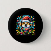 Santa Paws Schattige kersthondenontwerp voor Anima Ronde Button 5,7 Cm (Voorkant)