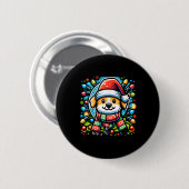 Santa Paws Schattige kersthondenontwerp voor Anima Ronde Button 5,7 Cm (Voorkant /achterkant)