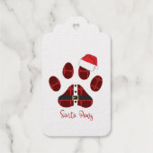 Santa Paws. Schattigee poot. Ik hou van honden Cadeaulabels (Achterkant)