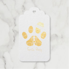 Santa Paws. Schattigee poot. Ik hou van honden Cadeaulabels