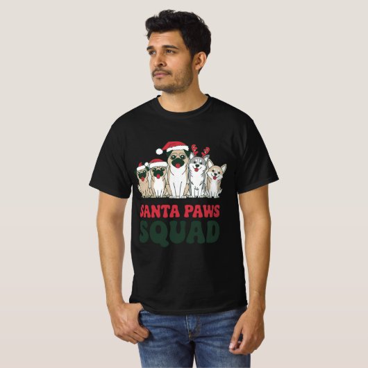 Santa Paws Squad T-shirt (Voorkant volledig)