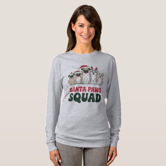 Santa Paws Squad T-shirt (Voorkant volledig)