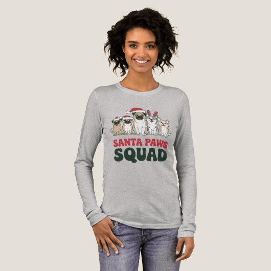 Santa Paws Squad Tee Tri-Blend Shirt (Voorkant)