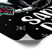 Santa Paws Tuxedo Cat Dearing Santa Hat Kerstmis Poster (Hoek)