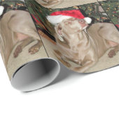 Santa Paws - Weimaraner-stijl - Kerstmis met hond Cadeaupapier (Rol Hoek)