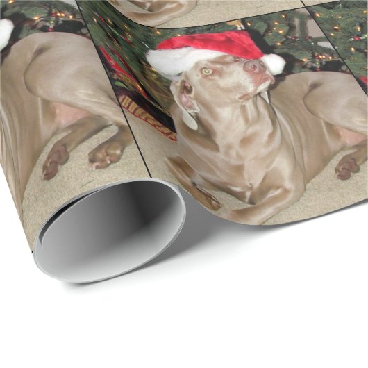 Santa Paws - Weimaraner-stijl - Kerstmis met hond Cadeaupapier (Rol Hoek)
