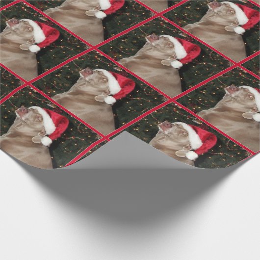 Santa Paws - Weimaranerstijl - Verpakkingspapier Cadeaupapier (Hoek)
