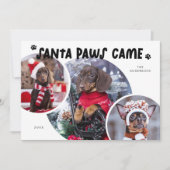 Santa Paws Witte Hond Foto Vakantie Kaart (Voorkant)