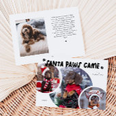 Santa Paws Witte Hond Foto Vakantie Kaart