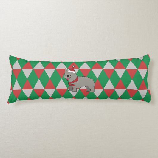 Santa PawsHoliday Diamonds Hond Lichaamskussen (Voorkant)