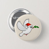 Santa Peace Dove Ronde Button 5,7 Cm (Voorkant /achterkant)