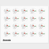 Santa Peace Dove Ronde Sticker (Vel)