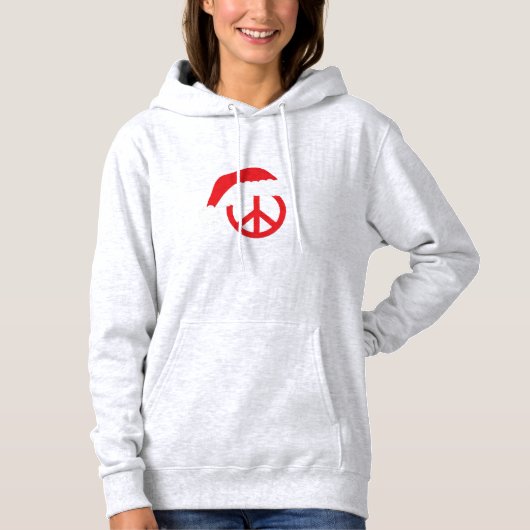 Santa Peace Sign Ho Ho Ho met Santa Hat Hoodie (Voorkant)