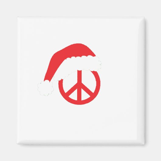 Santa Peace Sign Ho Ho Ho met Santa Hat Magneet (Voorkant)