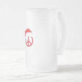 Santa Peace Sign Ho Ho Ho met Santa Hat Matglas Bierpul (Voorkant rechts)