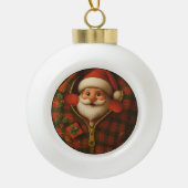 Santa Peekaboo Cozy Christmas Ornament (Voorkant)